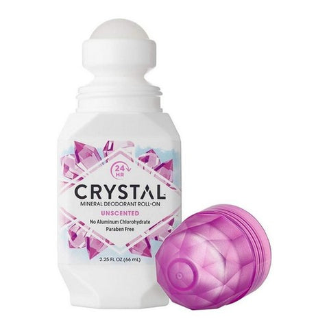 Crystal, Mineral Deodorant Roll-On Unscented, 2.25 oz