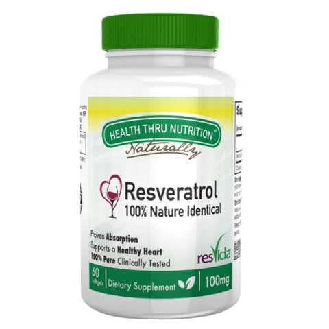 Health Thru Nutrition, Resveratrol ResVida, 100 mg, 60 Softgels