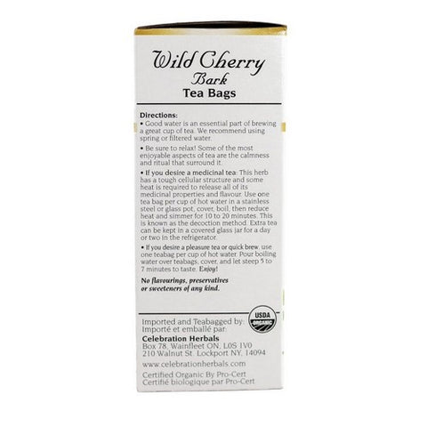 Celebration Herbals, Organic Wild Cherry Bark Tea, 24 Bags