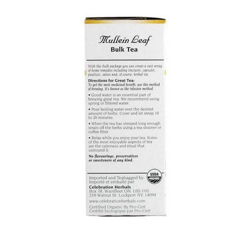 Celebration Herbals, Organic Mullein Leaf Tea, 25 grams