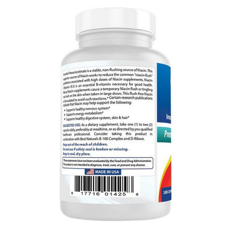 Best Naturals, Niacin Flush Free, 500 mg, 180 Caps