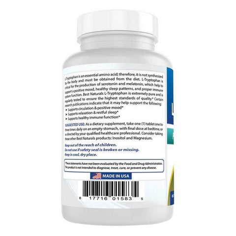 Best Naturals, L-Tryptophan, 1000 mg, 60 Tabs