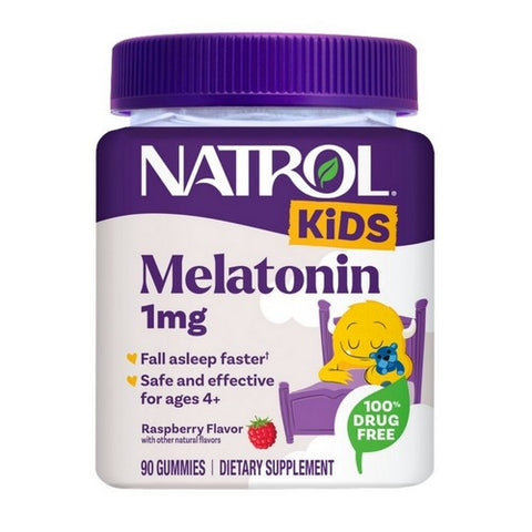 Natrol, Kids Melatonin Raspberry, 1 mg, Berry 90 Count