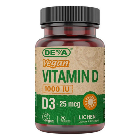 Deva Nutrition, Vegan Vitamin D3, 1000 IU, 90 Veg Tabs