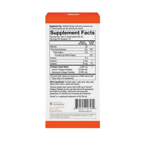 Youtheory, Collagen Liquid Natural Berry Flavor, 12 Oz