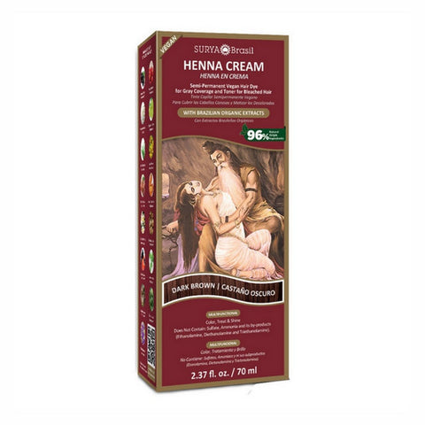 Surya Henna, Henna Cream Dark Brown, 2.37 Oz