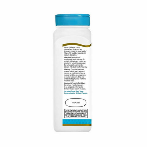 21st Century, Liquid Filled Calcium Plus D3, 90 Caps