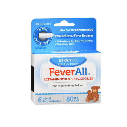 Feverall, Infants Acetaminophen Suppositories, 6 UNIT