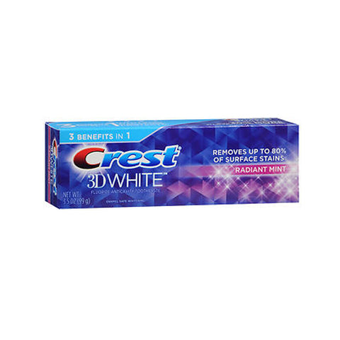 Crest, 3D White Fluoride Anticavity Toothpaste Radiant Mint, 3.5 Oz