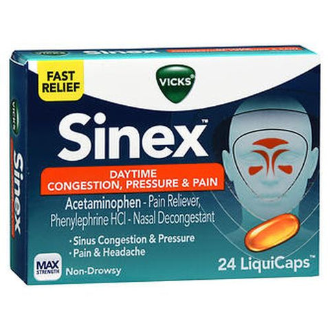 Vicks, Sinex Daytime Congestion - Pressure & Pain Liquicaps, 24 Caps