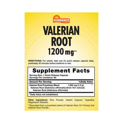 Sundance, Vitamins Valerian Root Capsules, 1200 mg, 60 Caps