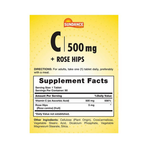 Sundance, Vitamin C, 500 mg, 90 Tabs