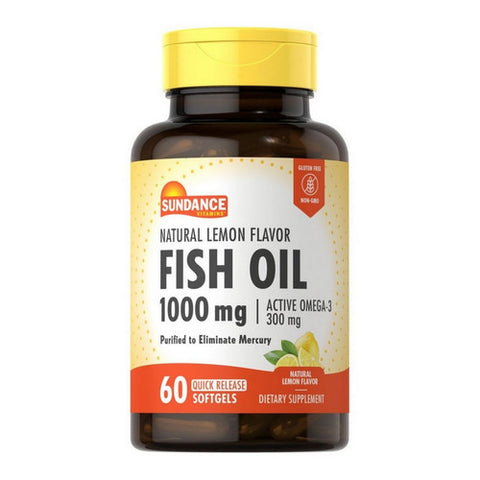 Sundance, Vitamins Fish Oil Softgels Natural Lemon Flavor, 1000 mg, 60 Tabs