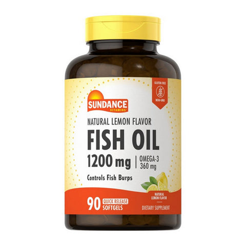 Sundance, Vitamins Fish Oil - Omega-3 Softgels Natural Lemon Flavor, 1200 mg, 90 Tabs