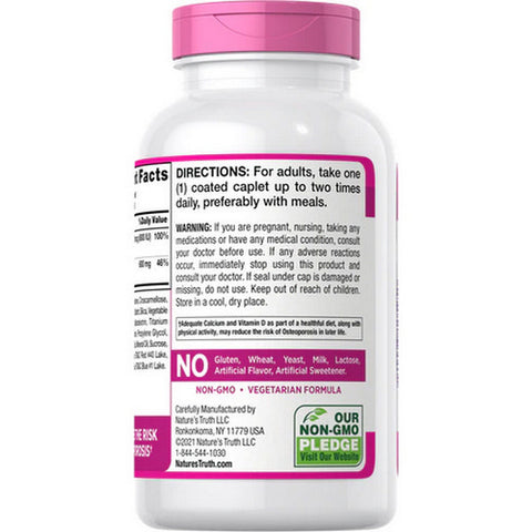 Nature's Truth, Calcium + D3 Caplets, 600 Mg, 250 Tabs