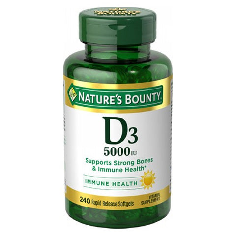 Nature's Bounty, Vitamin D3, 5000 IU, 240 Caps