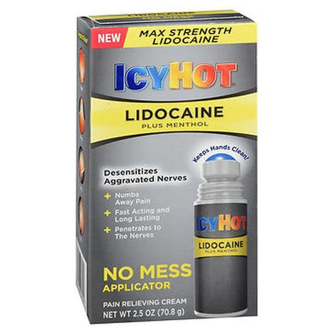 Icy Hot, Pain Relieving Cream Lidocaine Plus Menthol, 2.5 Oz