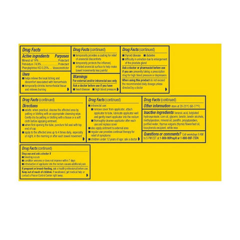 Preparation H, Hemorrhoidal Ointment, 1 Oz