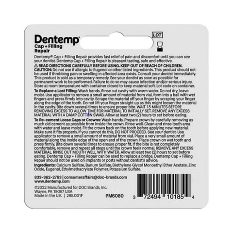 Dentemp, Dentemp Maximum Strength Cap + Filling Repair, 2.64 Grams