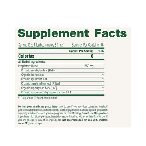 Traditional Medicinals, Throat Coat Eucalyptus Tea, 16 Bags