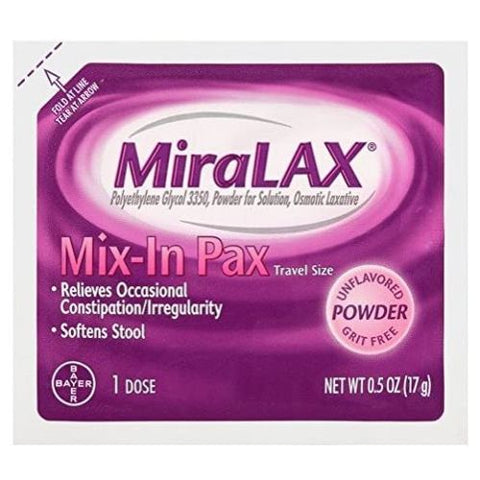 Miralax, Laxative Powder Mix, 0.5 0z (Count Of 24)