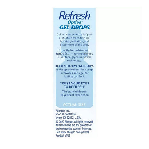 Refresh, Optive Gel Drops Lubricant, 10 ml