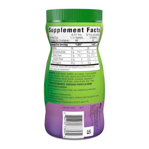 Benefiber, Prebiotic Fiber Chewables Tablets Assorted Fruit, 100 Count Benefiber