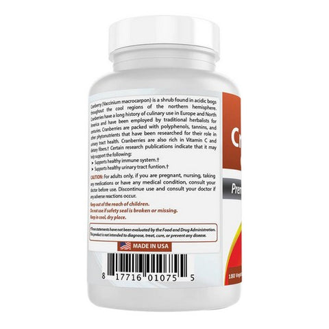 Best Naturals, Cranberry Concentrate, 12600 mg, 180 Veg Caps