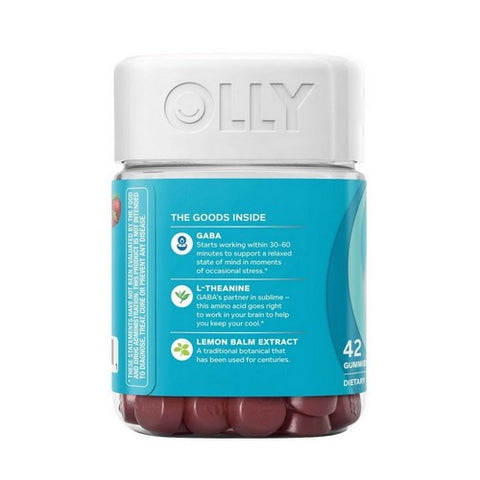 Olly, Stress Gummies With Gaba L-Theanine And Lemon Balm Berry Verbena, 0, 42 Count