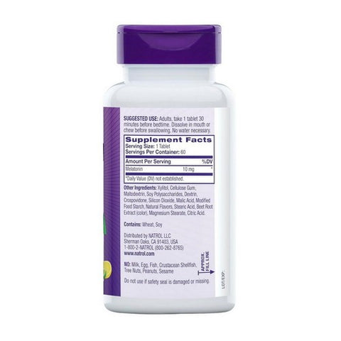 Natrol, Fast Dissolve Melatonin Citrus Punch, 10 mg, Citrus 60 Tabs