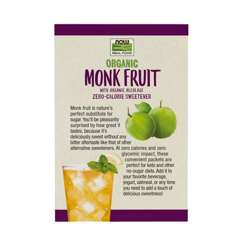 Now Foods, Monk Fruit With Allulose Organic Packets, 2.47 Oz