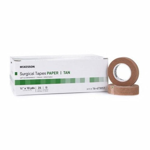 McKesson, Medical Tape McKesson Paper 1/2 Inch X 10 Yard Tan NonSterile, Case Of 12