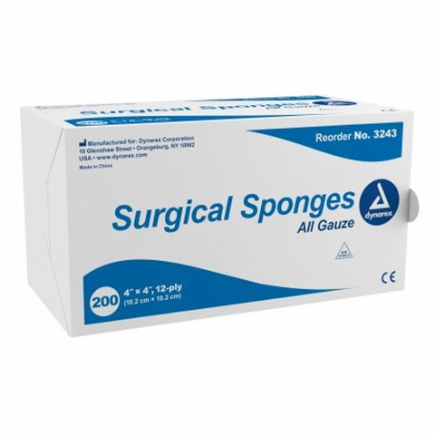 Dynarex, Gauze Sponge 4 X 4 Inch 12-Ply NonSterile 3243, Case Of 10