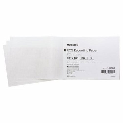 McKesson, Recording Chart Paper Z-Fold Red Grid 26-036869-001, Pack Of 200