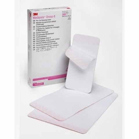 3M, Dressing Retention Tape With Liner Medipore Dress-It White 5-7/8 X 11 Inch Soft Cloth NonSterile, Box Of 25