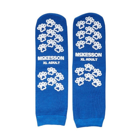 McKesson, Slipper Socks Unisex Adult X-Large Double Tread Single Patient Use Royal Blue 40-3816-001, 1 Pair