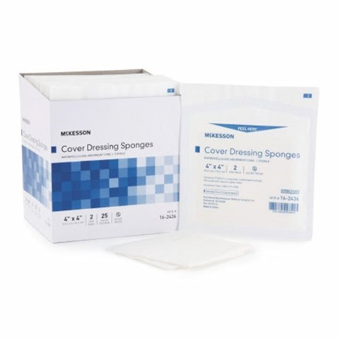 McKesson, Cellulose Filled Nonwoven Sponge 4 X 4 Inch Sterile 16-2436, Case Of 24
