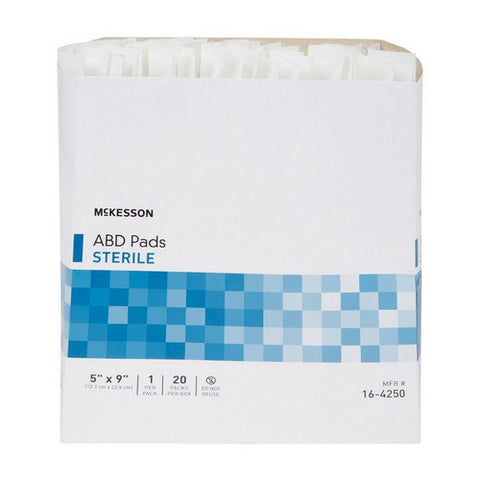 McKesson, Abdominal Pad 5 X 9 Inch Sterile 16-4250, 1 Pack