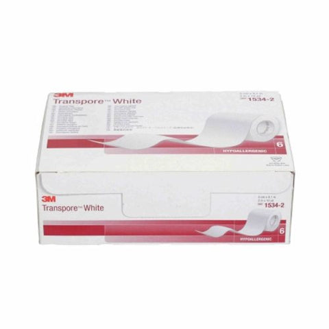 3M, Medical Tape Transpore White 2 Inch X 10 Yard Plastic NonSterile, Case Of 10