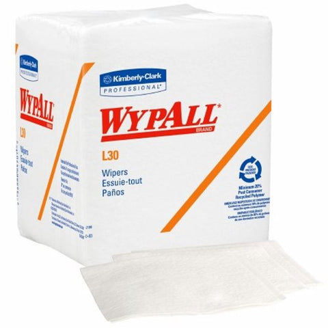 Kimberly Clark, Task Wipe WypAll L30 Light Duty White NonSterile Double Re-Creped 12 X 12-1/2 Inch Disposable, Case Of 12