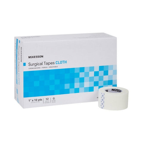 McKesson, Medical Tape White 1 Inch X 10 Yard Silk-Like Cloth NonSterile 16-47110, Case Of 12