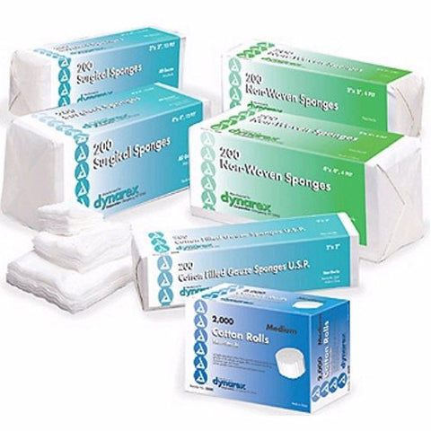 Dynarex, Gauze Sponge Dynarex Cotton 12-Ply 3 X 3 Inch Square NonSterile, Case Of 20