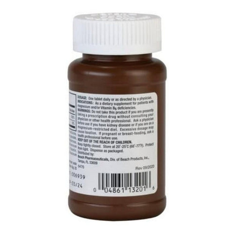 Beach Products, Mineral Supplement Beelith  Magnesium Oxide / Pyridoxine HCl 362 mg - 20 mg Strength Tablet 100 per, 100 Tablets