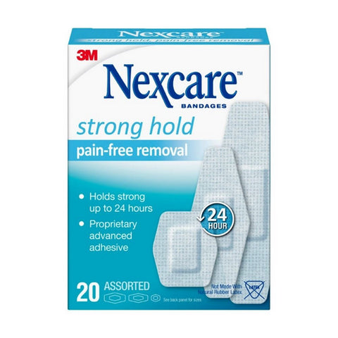 Nexcare, Adhesive Strip Nexcare Sensitive Skin 7/8 X 1-1/4 Inch / 1-1/8 X 3 Inch / 15/16 X 1 - 1/8 Inch Silic, Pack Of 20