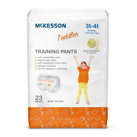 McKesson, Toddler Training Pants Pull On with Tear Away Seams Size 3T to 4T Disposable Heavy Absorbency, Count of 1