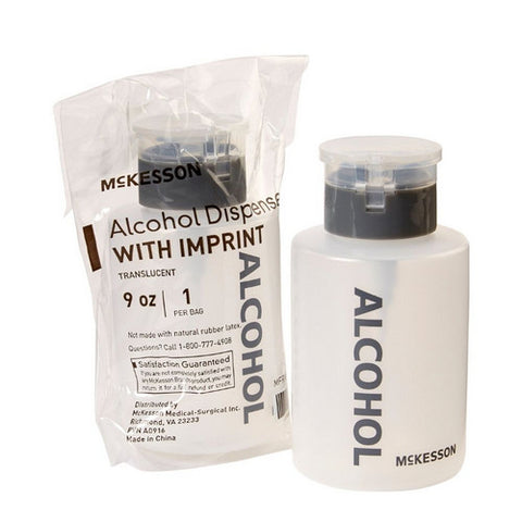 McKesson, Alcohol Dispenser McKesson Push Down Dispensing, 9 Ounce, Translucent, Alcohol Imprint, Polyethylene, 9 Oz