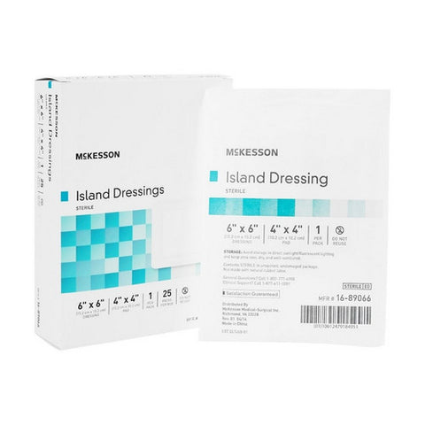 McKesson, Adhesive Dressing McKesson 6 X 6 Inch Polypropylene / Rayon Square White Sterile, Count of 1