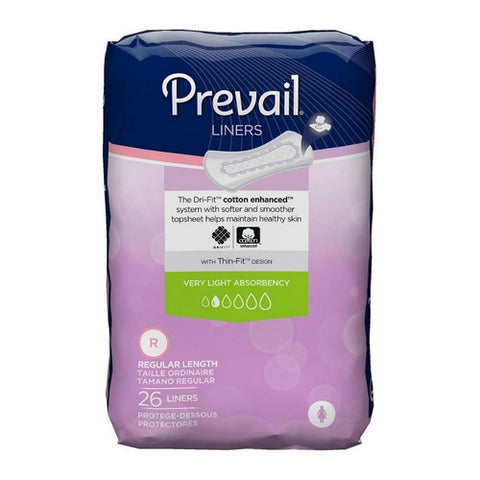 First Quality, Bladder Control Pad Prevail  Daily Liner 7-1/2 Inch Length Light Absorbency Polymer Core Small Adult, Count of 312