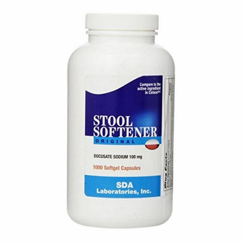 SDA Labs, Docusate Sodium, 100 mg, 1000 Softgel Capsules