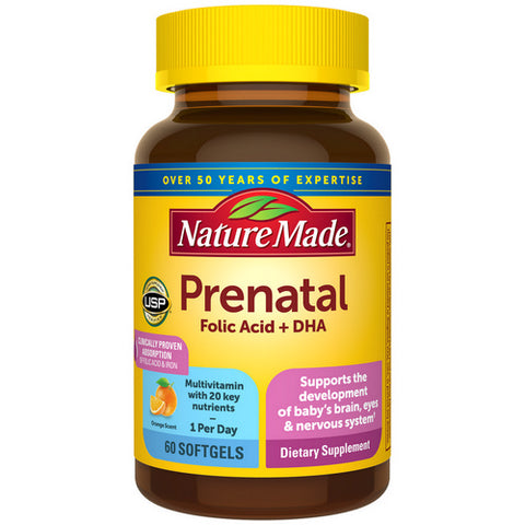 Nature Made, Prenatal Multi with DHA, 200 Mg, 60 Softgels Nature Made